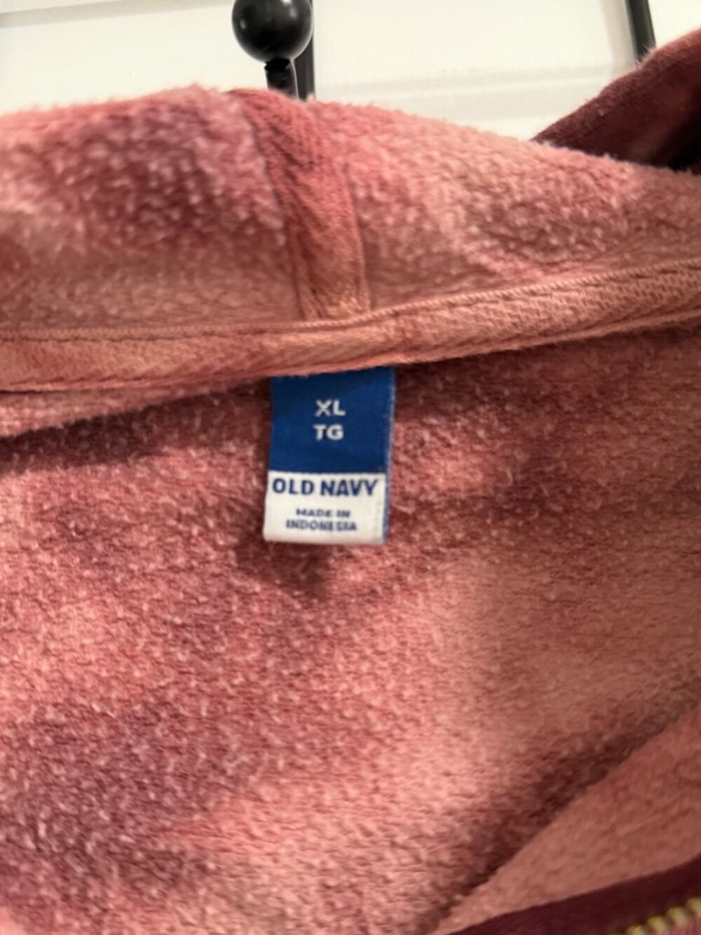 Old Navy Tie-Dye Full-Zip Fleece Hoodie XL – Pink/Mauve